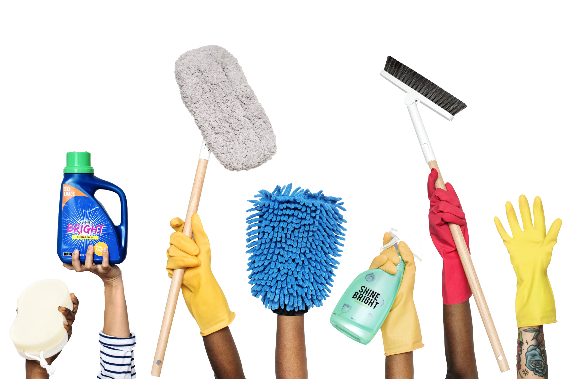 Cleaning tools held up