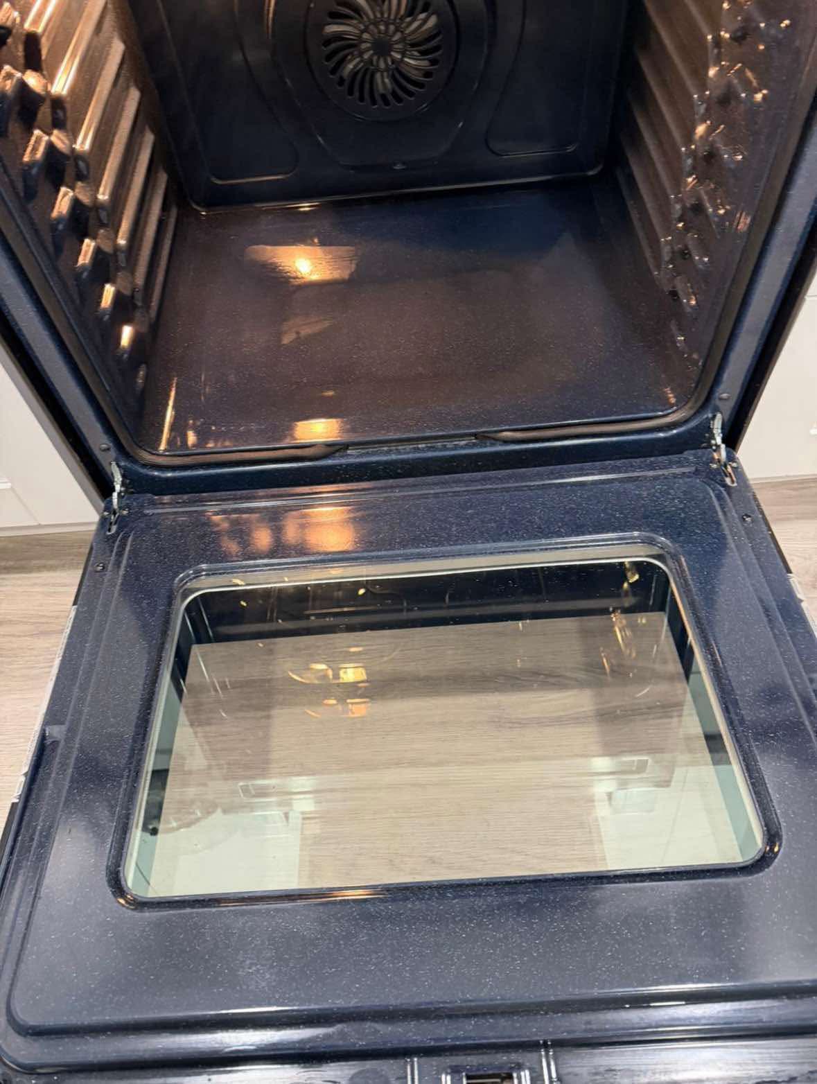 Sparkling clean oven after standard cleaning